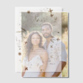 エレガント手絵を描野結婚花 ベラム紙招待状 (オフセット (カップル))