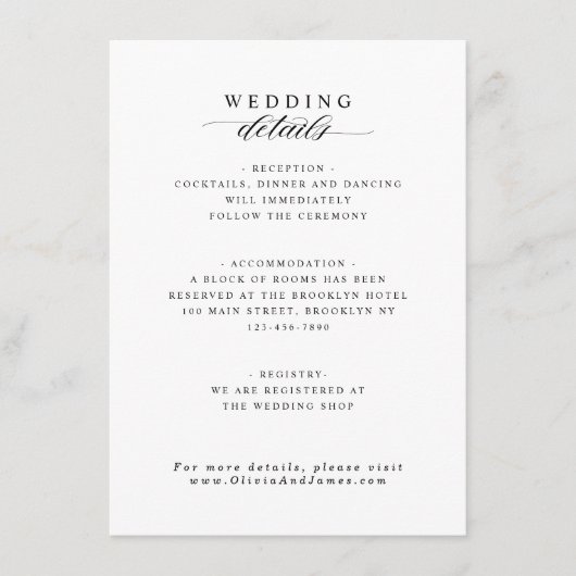 エレガント披露宴アコ結婚モデーション詳細 エンクロージャーカード (正面)