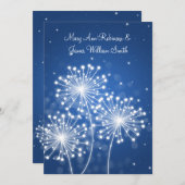 エレガント披露宴サマースパークルサファイアブルー 招待状 (正面/裏面)