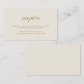 エレガント披露宴中性金ゴールドアイボリー結婚ズ エンクロージャーカード (正面/裏面)
