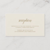 エレガント披露宴中性金ゴールドアイボリー結婚ズ エンクロージャーカード (正面)