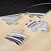 エレガント抱擁：白黒のラブストーリー ジグソーパズル (側面)