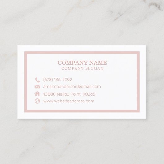 エレガント抽象ローズゴールドフォイル　名刺 名刺 (裏面)