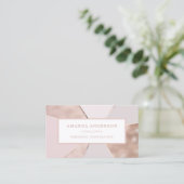 エレガント抽象ローズゴールドフォイル 名刺 名刺 (スタンド正面)