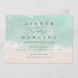エレガント抽象芸術きらめく海ビーチ披露宴 エンクロージャーカード