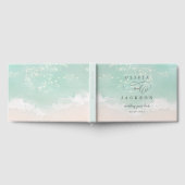 エレガント抽象芸術きらめく海ビーチ結婚式 ゲストブック (全面)