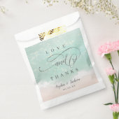 エレガント抽象芸術きらめく海ビーチ結婚式 フェイバーバッグ (封をした状態)