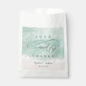 エレガント抽象芸術きらめく海ビーチ結婚式 フェイバーバッグ (正面)