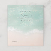 エレガント抽象芸術きらめく海ビーチ結婚式 プレイスカード (外部開封)