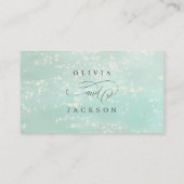 エレガント抽象芸術きらめく海ビーチ結婚式 プレイスカード (裏面)