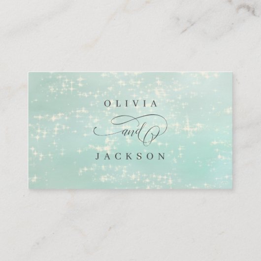 エレガント抽象芸術きらめく海ビーチ結婚式 プレイスカード (裏面)