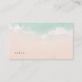 エレガント抽象芸術きらめく海ビーチ結婚式 プレイスカード (正面)