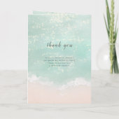 エレガント抽象芸術きらめく海ビーチ結婚式 プログラム (裏面)