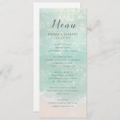 エレガント抽象芸術きらめく海ビーチ結婚式 メニュー (正面/裏面)
