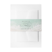 エレガント抽象芸術きらめく海ビーチ結婚式 招待状ベリーバンド (正面例)