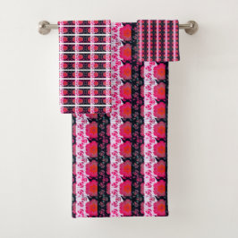 エレガント抽象芸術の幾何学模様 バスタオルセット