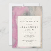 エレガント抽象芸術の水の色ワインブライダルシャワー 招待状 (正面)