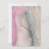 エレガント抽象芸術の水の色ワインブライダルシャワー 招待状 (裏面)