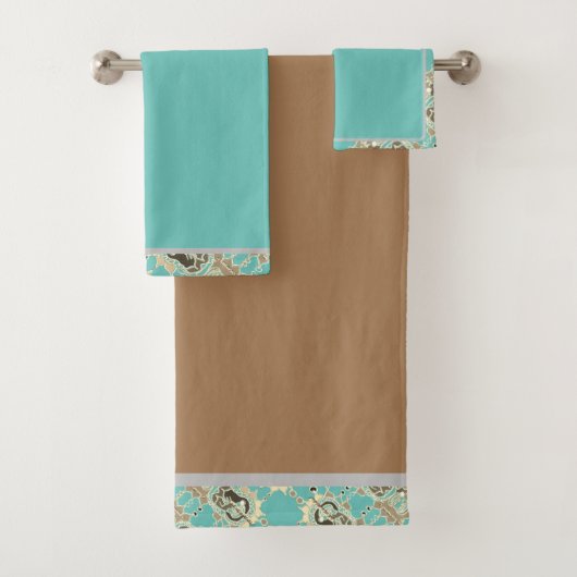 エレガント抽象芸術の背景(茶色) バスタオルセット (インサイチュ)