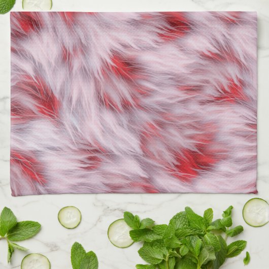 エレガント抽象芸術ふわふわしたファーパターン | キッチンタオル (折り畳み)