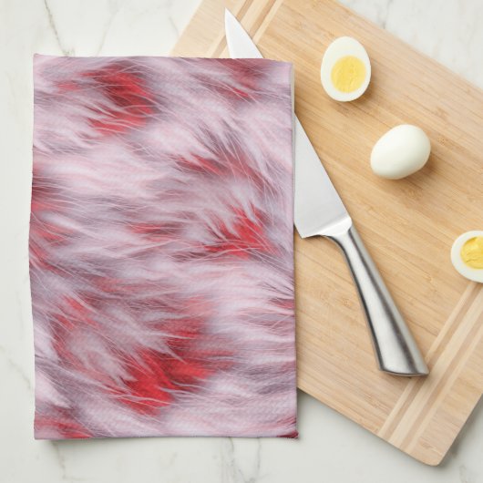 エレガント抽象芸術ふわふわしたファーパターン | キッチンタオル (四つ折り)