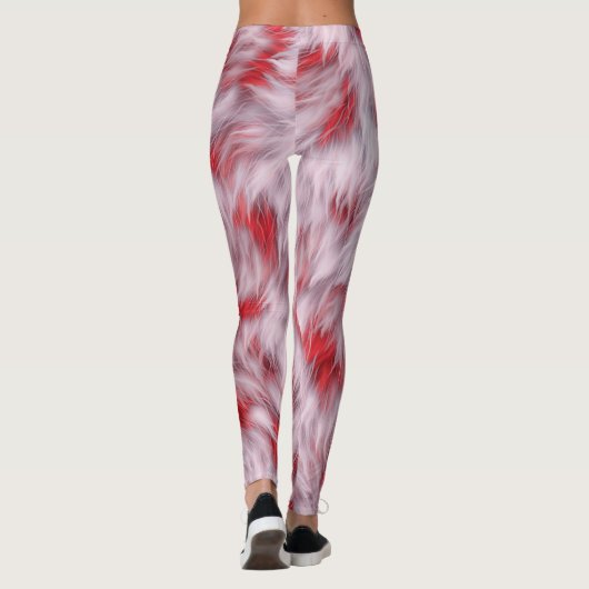 エレガント抽象芸術ふわふわしたファーパターン | レギンス (裏面)
