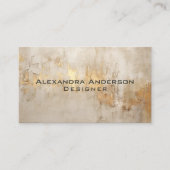 エレガント抽象芸術アイボリー金ゴールドのグリッタリープロフェッショナル 名刺 (正面)