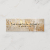 エレガント抽象芸術アイボリー金ゴールドグリッタープロフェッショナル スキニー名刺 (正面)