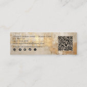 エレガント抽象芸術アイボリー金ゴールドグリッタープロフェッショナル スキニー名刺 (裏面)