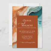 エレガント抽象芸術アガテラモダンコッタ 招待状 (正面)