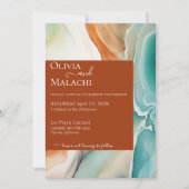エレガント抽象芸術アガテラモダンコッタ 招待状 (正面)