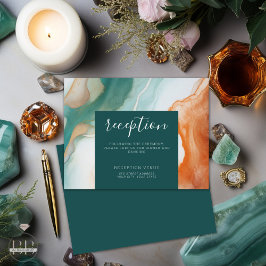 エレガント抽象芸術アモダンゲットジェイドテラコッタ エンクロージャーカード