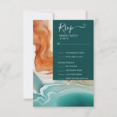 エレガント抽象芸術アモダンゲットジェイドテラコッタ 出欠カード (正面)