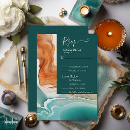 エレガント抽象芸術アモダンゲットジェイドテラコッタ 出欠カード