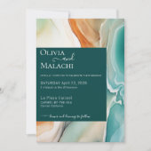 エレガント抽象芸術アモダンゲットジェイドテラコッタ 招待状 (正面)