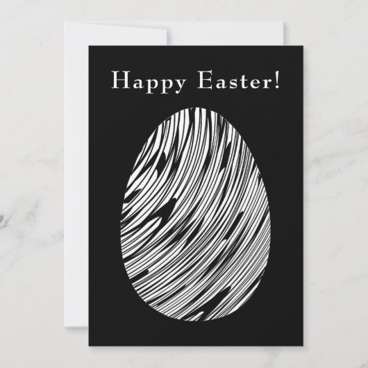 エレガント抽象芸術アモダンート卵白黒イースター シーズンカード (正面)