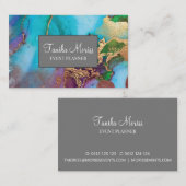 エレガント抽象芸術アートと金ゴールド詳細 名刺 (正面/裏面)