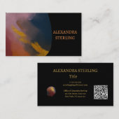 エレガント抽象芸術アートバラ金ゴールドブラックビジネスカード 名刺 (正面/裏面)