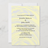 エレガント抽象芸術イエロークリーミー灰色アイボリー結婚ズ 招待状 (正面)