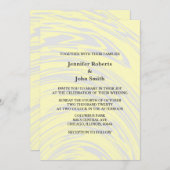 エレガント抽象芸術イエロークリーミー灰色アイボリー結婚ズ 招待状 (正面/裏面)