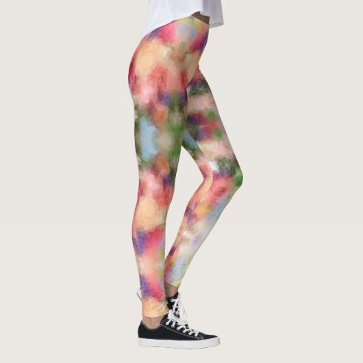 エレガント抽象芸術カラフルフローラモダンテンプレート レギンス (右)