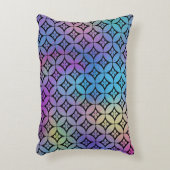 エレガント抽象芸術カラフルフローラ円パターン アクセントクッション (正面(垂直))