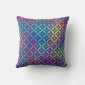 エレガント抽象芸術カラフルフローラ円パターン クッション (裏面)