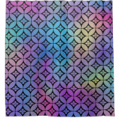 エレガント抽象芸術カラフルフローラ円パターン シャワーカーテン (正面)