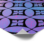 エレガント抽象芸術カラフルフローラ円パターン ポスター (角)