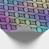 エレガント抽象芸術カラフルフローラ円パターン ラッピングペーパー (角)