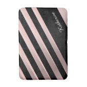 エレガント抽象芸術ガーリーバラ金ゴールド、黒とピンク バスマット (正面縦)