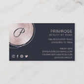 エレガント抽象芸術グラムバラ金ゴールドモノグラム写真 名刺 (裏面)