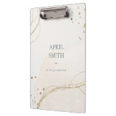 エレガント抽象芸術グリッターアイボリー金ゴールド水彩 クリップボード (左)