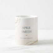 エレガント抽象芸術グリッターアイボリー金ゴールド水彩 コーヒーマグカップ (中央)